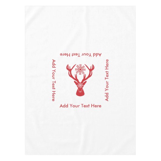 Elegant Kerstmis Rood en Witte Der Tafelkleed (Voorkant)