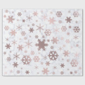 Elegant Kerstmis Roos Gold Snowflakes & marmer Cadeaupapier (Vlak)