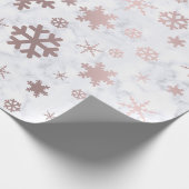 Elegant Kerstmis Roos Gold Snowflakes & marmer Cadeaupapier (Hoek)