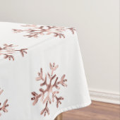Elegant Kerstmis Roos Gold Snowflakes Patroon Tafelkleed (Voorbeeld)
