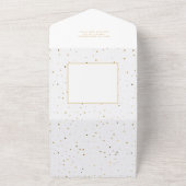 Elegant Kerstmis Script Gouden Ornament All In One Uitnodiging (Buitenkant)