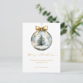Elegant Kerstmis Script Gouden Ornament Feestdagenkaart (Staand voorkant)