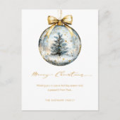 Elegant Kerstmis Script Gouden Ornament Feestdagenkaart (Voorkant)