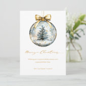 Elegant Kerstmis Script Gouden Ornament Feestdagenkaart (Staand voorkant)