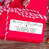Elegant Kerstmis Script Hart Retouradres Etiket