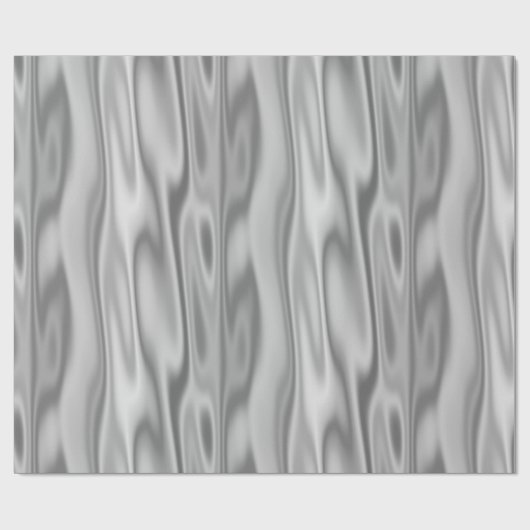 Elegant Kerstmis Silver Faux Satin Graphic Cadeaupapier (Vlak)