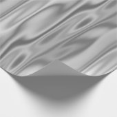 Elegant Kerstmis Silver Faux Satin Graphic Cadeaupapier (Hoek)