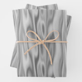 Elegant Kerstmis Silver Faux Satin Graphic Inpakpapier Vel (In situ)
