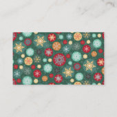 Elegant Kerstmis Sneeuwvlok Polka Dot Patroon Visitekaartje (Achterkant)