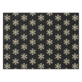 Elegant Kerstmis Snowflake Pattern Black and Gold Tafelkleed (Voorkant (Horizontaal))