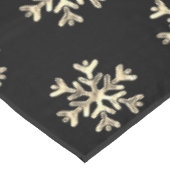 Elegant Kerstmis Snowflake Pattern Black and Gold Tafelkleed (Gekanteld)