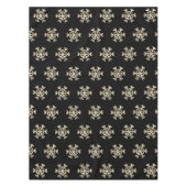 Elegant Kerstmis Snowflake Pattern Black and Gold Tafelkleed (Voorkant)