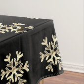 Elegant Kerstmis Snowflake Pattern Black and Gold Tafelkleed (Voorbeeld)