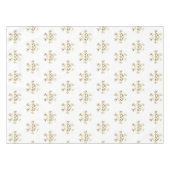 Elegant Kerstmis Snowflake Pattern Gold en White Tafelkleed (Voorkant (Horizontaal))