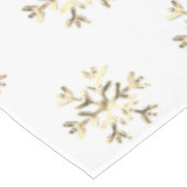 Elegant Kerstmis Snowflake Pattern Gold en White Tafelkleed (Gekanteld)