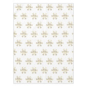 Elegant Kerstmis Snowflake Pattern Gold en White Tafelkleed (Voorkant)