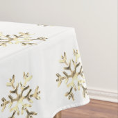 Elegant Kerstmis Snowflake Pattern Gold en White Tafelkleed (Voorbeeld)