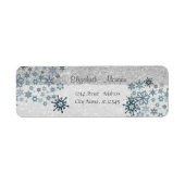 Elegant, Kerstmis, Snowflakes, Glitterij Etiket (Voorkant)