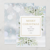 Elegant Kerstmis Snowflakes Holiday Kaart (Voorkant / Achterkant)