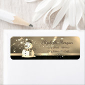 Elegant Kerstmis, Snowman, Faux Gold Etiket (Insitu)