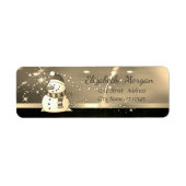 Elegant Kerstmis, Snowman, Faux Gold Etiket (Voorkant)