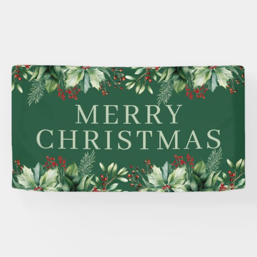 Elegant Kerstmis  Spandoek (Horizontaal)