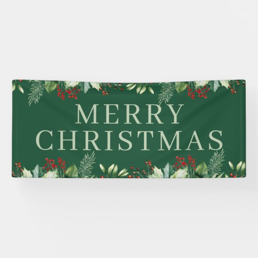 Elegant Kerstmis Spandoek (Horizontaal)