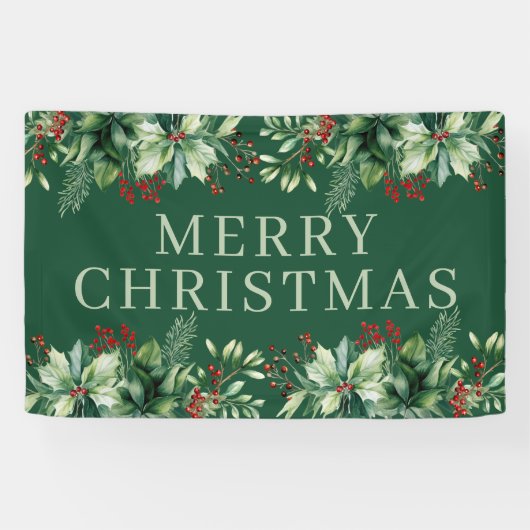 Elegant Kerstmis Spandoek (Horizontaal)