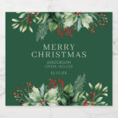 Elegant Kerstmis Sparkling Wijnetiket (Enkel label)