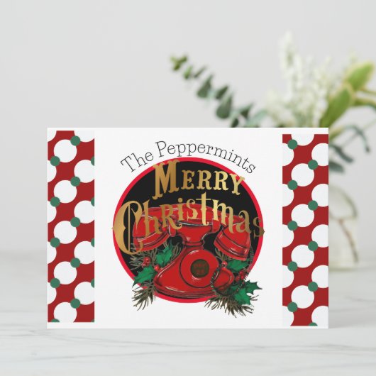  Elegant Kerstmis Telefoon Gepersonaliseerd Feestdagenkaart (Staand voorkant)