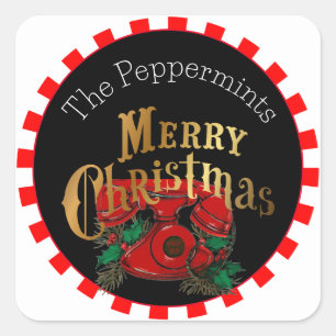 Elegant Kerstmis Telefoon Gepersonaliseerd Vierkante Sticker