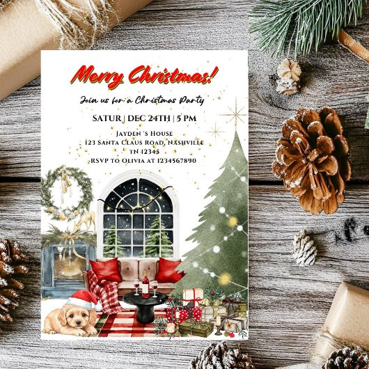 Elegant Kerstmis Vakantiefeest Kaart