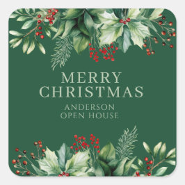 Elegant Kerstmis Vierkante Sticker