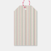 Elegant Kerstmis Vintage Strepen Cadeaulabel (Achterkant)