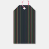 Elegant Kerstmis Vintage Strepen Cadeaulabel (Achterkant)