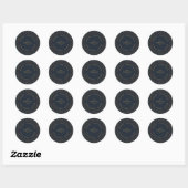 Elegant Kerstmis Vintage Strepen  Ronde Sticker (Vel)