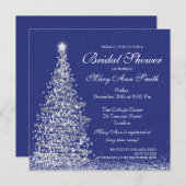 Elegant Kerstmis Vrijgezellenfeest Silver Navy Kaart (Voorkant / Achterkant)