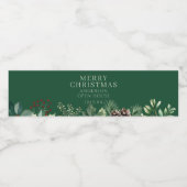 Elegant Kerstmis Waterfles Etiket (Enkel label)