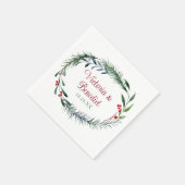 Elegant Kerstmis Waterverf Pine Needle Weddenschap Servet (Hoek)