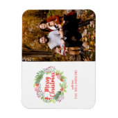 Elegant Kerstmis Waterverf Wreatfoto Holiday Magneet (Verticaal)
