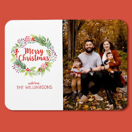 Elegant Kerstmis Waterverf Wreatfoto Holiday Magneet