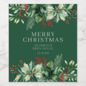 Elegant Kerstmis Wijn Etiket (Enkel label)