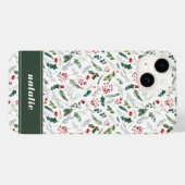 Elegant Kerstmis Winter Botanische Patroon Case-Mate iPhone Case (Achterkant (horizontaal))