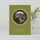 Elegant Kerstmis Winter groen Folie Feestdagenkaart (Staand Voorkant)