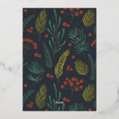 Elegant Kerstmis Winter groen Folie Feestdagenkaart (Achterkant)