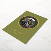 Elegant Kerstmis Winter groen Folie Feestdagenkaart (Gedraaid)