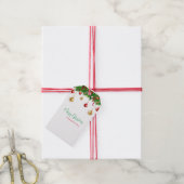 Elegant Kerstmis Wreater Boarder met Ornamenten Cadeaulabel (Met Touw)
