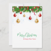 Elegant Kerstmis Wreater Boarder met Ornamenten Kaart (Voorkant)