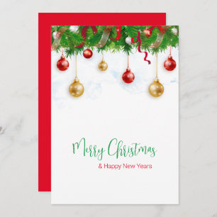 Elegant Kerstmis Wreater Boarder met Ornamenten Kaart