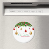 Elegant Kerstmis Wreater Boarder met Ornamenten Magneet (Insitu (Vaatwasser))